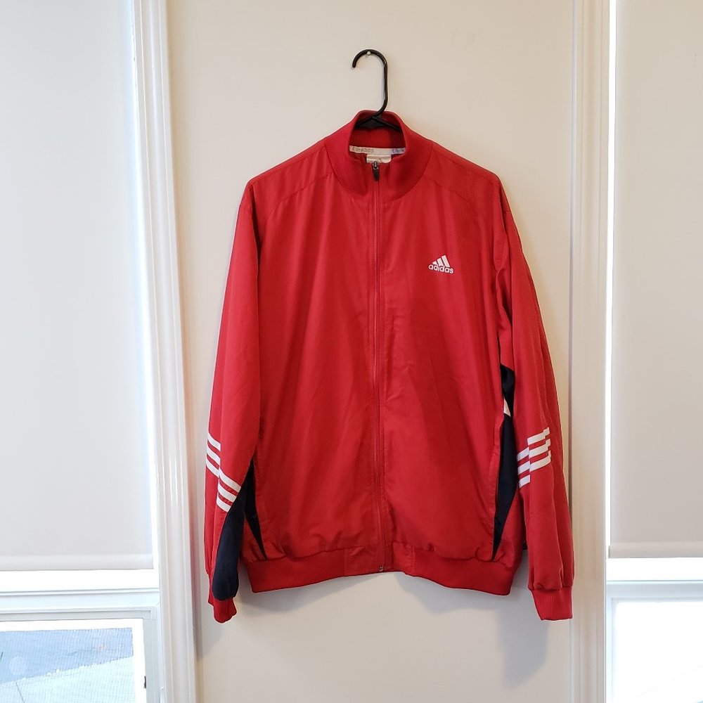 Vintage Adidas Track Jacket. Red. Men's Large.